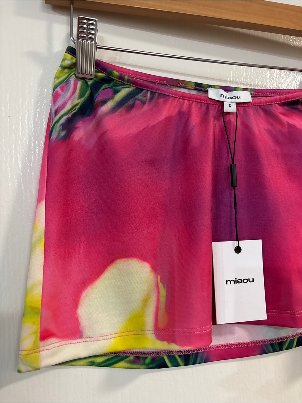Miaou Fuchsia & Neon Green Ombre Mini Skirt - Picture 3 of 4